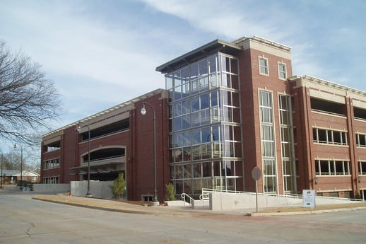 Chamberlin work on Oklahoma State University parking garage on Munroe Street