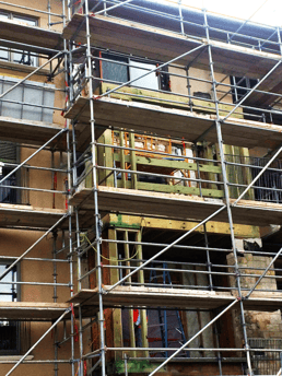 Four stacks of balconies had to be completely demolished and rebuilt.