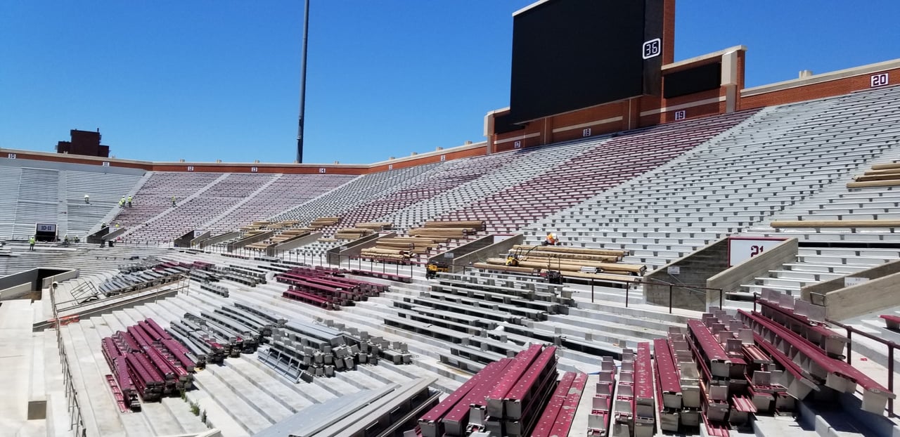 Seating was removed