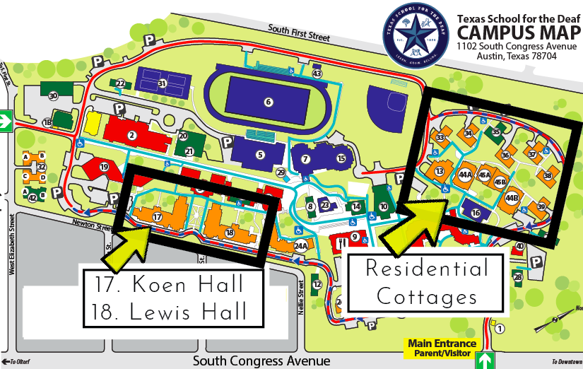 Map of Texas School of the Deaf